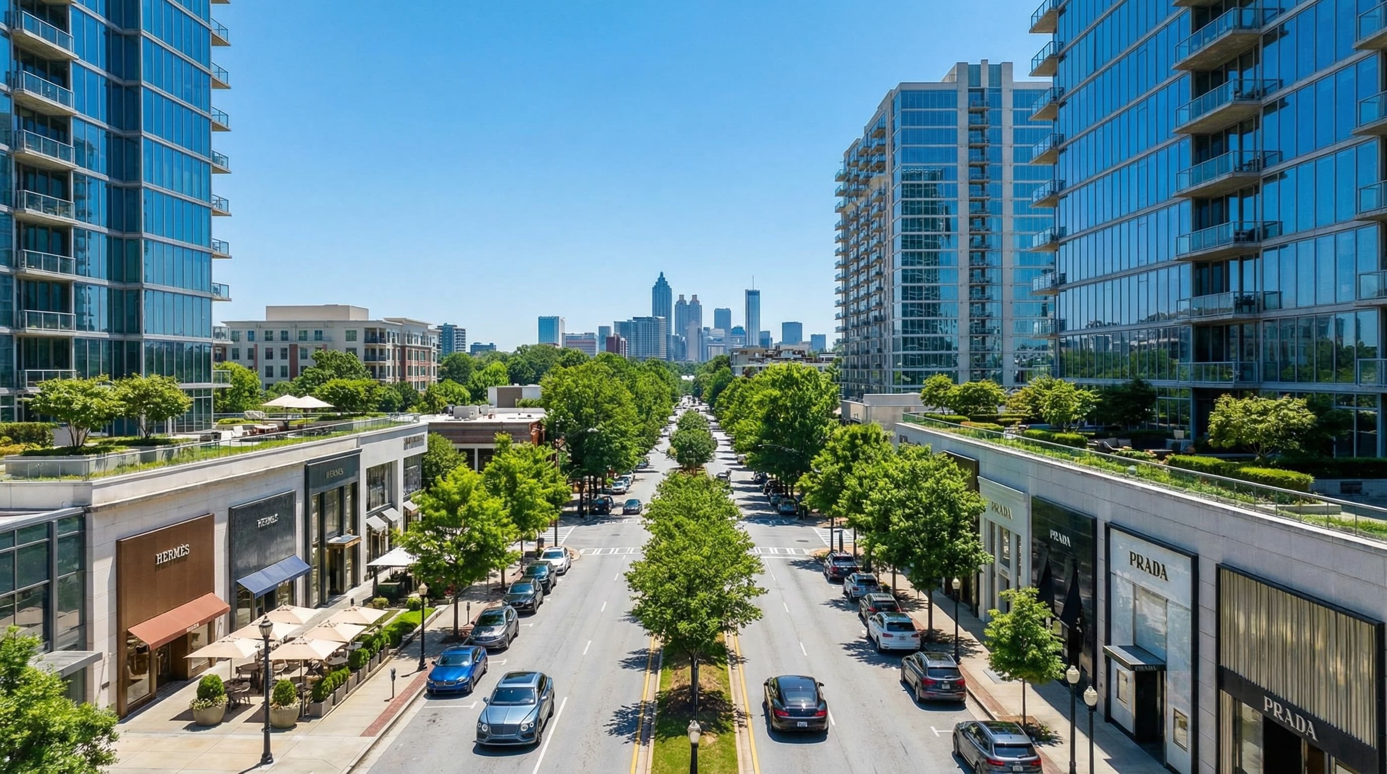 Buckhead Atlanta luxury high-rise condos and estates along Peachtree Road