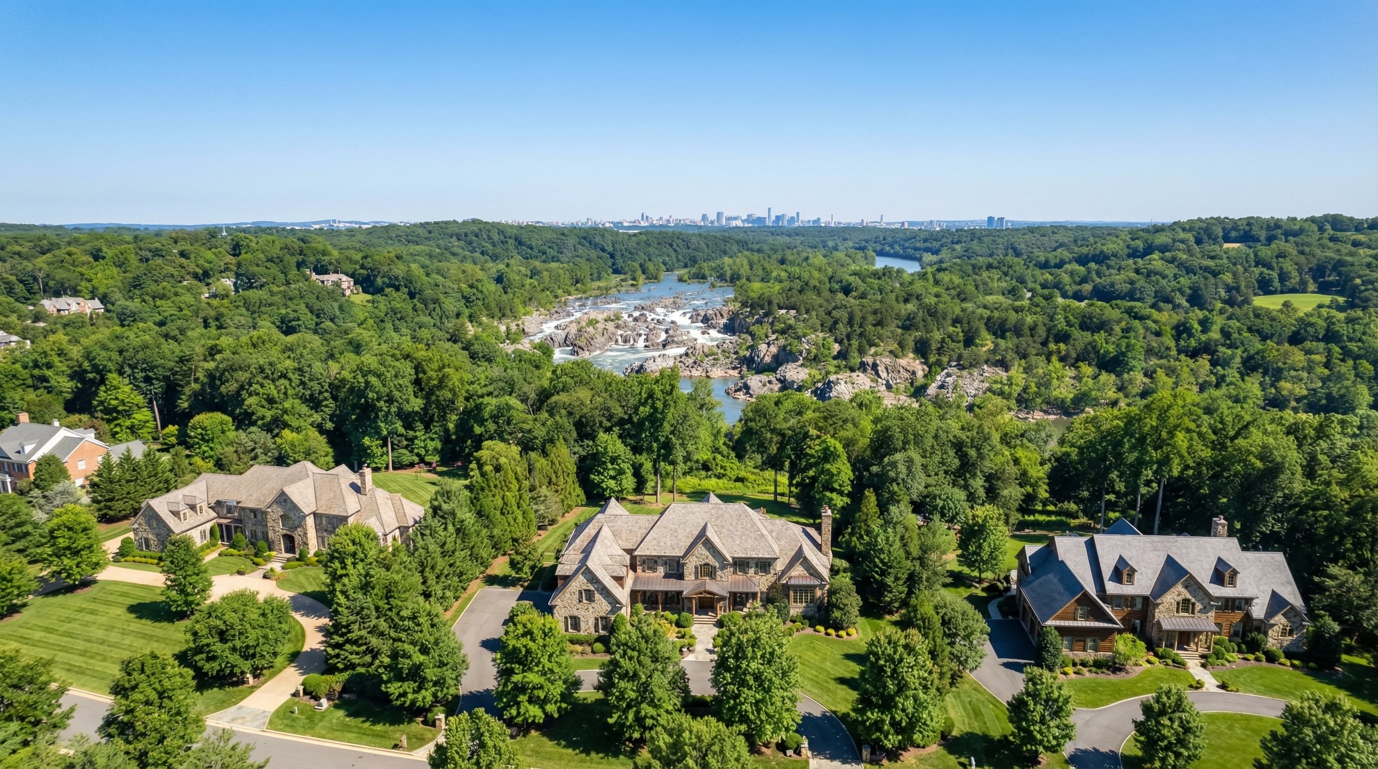 Great Falls Virginia luxury estate with Potomac River proximity and sprawling grounds