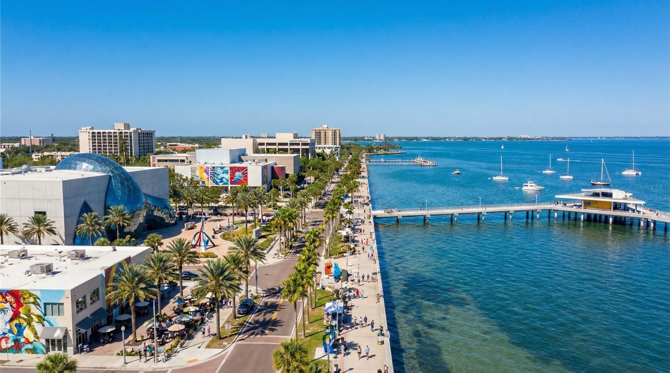 St. Petersburg Florida waterfront with downtown pier, Vinoy, and Old Northeast historic homes