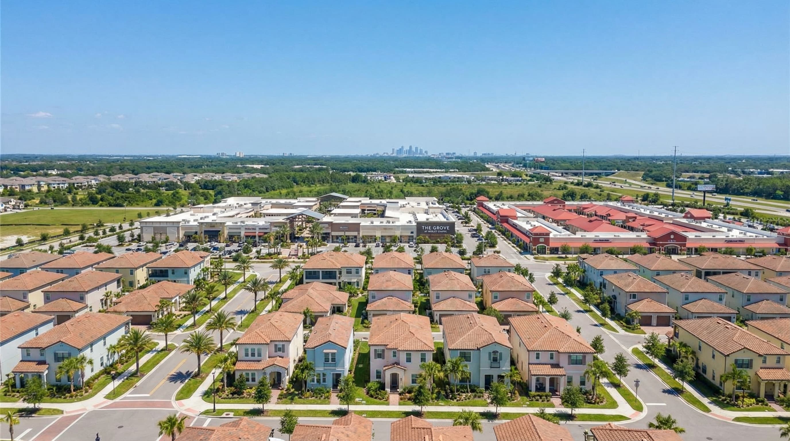 Wesley Chapel Florida Wiregrass Ranch new construction with Tampa Premium Outlets and growth corridor